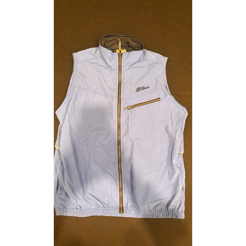 LL Bean Full Zip Light Weight Vest Women’s Medium Blue Outdoors Fishing Golf